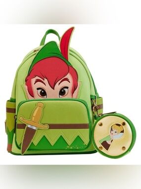 NWT Loungefly Disney Peterpan cosplay mini backpack w/coin pouch